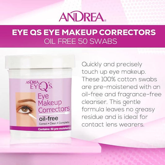 Andrea Eyeq's Oil-free Eye Make-up Correctors Pre-moistened Swabs, 50 Count (Pack of 2)