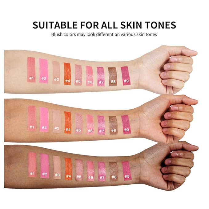 Velvet Liquid Blush, Natural Matte Finish Looking, Dewy Cheek Tint, Soft Cream Face Blush,Moisturizing Lightweight Blendable Feel,Long-Lasting-108#