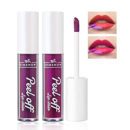 Peel Off Lip Stain Tint,Tattoo Color Lip Gloss,Waterproof Liquid Lipstick Long Lasting Non-Stick Lip Tint Lip Makeup for Women Girls 2 Colors (E200)
