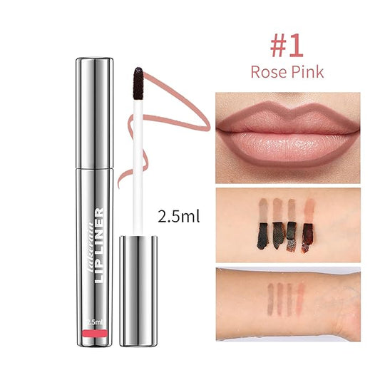 Peel Off Lip Liner Stain - Long-Lasting, Smudge-Proof, Waterproof Nude Matte Lip Tint, Non-Fading Peel Off Lip Color, Effortless Precision & Full Coverage, Vegan & Cruelty-Free, #1 Rose Pink
