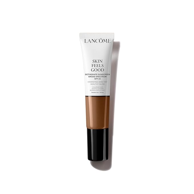 Lancôme Skin Feels Good Hydrating Tinted Moisturizer with SPF 23 - Oil-Free & Lightweight Foundation - Sheer Coverage with Healthy Glow Finish - 12W Sunny Amber