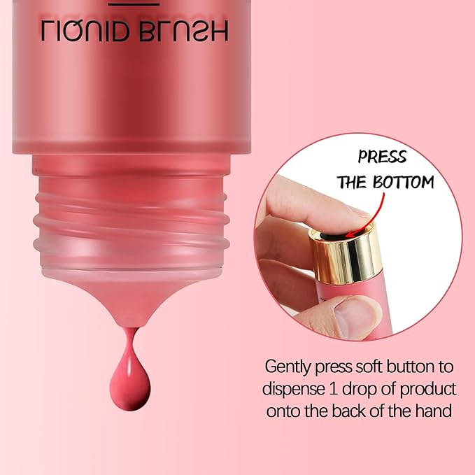 Boobeen Liquid Blush Stick for Cheeks Velvet Cream Blush Makeup, Blendable Blush Color, Matte Soft Creamy Face, Lightweight Natural Dewy Finish