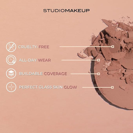 STUDIOMAKEUP Soft Blend Cheek Blush Makeup (Sahara) – Beauty Blush Powder for Face – Perfect Powder Blush for Glass Skin Glow – Easily Blendable Soft Blush Pink - Suitable for All Skin Types