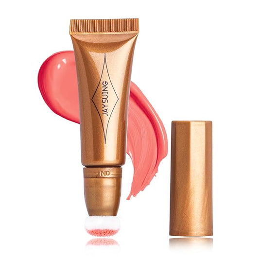 Blush Wand Liquid Cream Blush Liquid Face Blush Stick With Cushion Applicator Face Makeup Natural Blush Long Lasting Contour Stick Makeup Liquid Rare Beauty Blush Stick(#02 Peach Pink Blush)