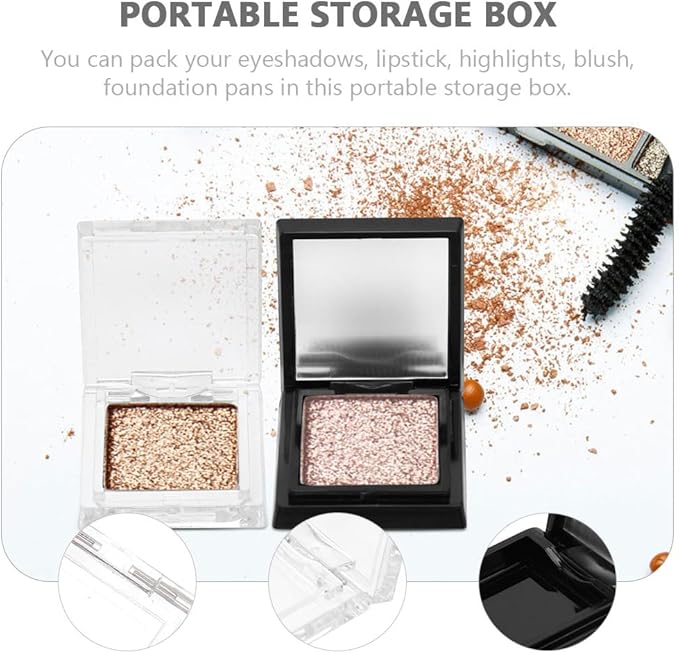 Beaupretty 4pcs Empty Eyeshadow Containers, Empty Square Eyeshadow Case, Makeup Shadow Container with 4 Pans
