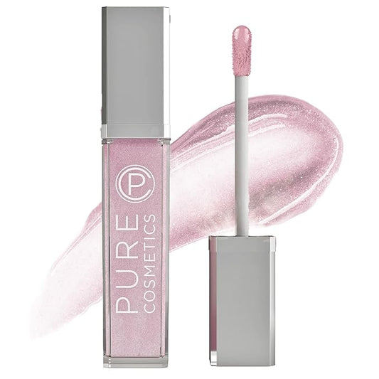 Pure Cosmetics Pure Illumination Lip Gloss - LED-lit Applicator w/Side Mirror - Non-Sticky, Moisturizing & Hydrating Lip Glosses - Soothes & Protects Dry Chapped Lips (Shimmer)