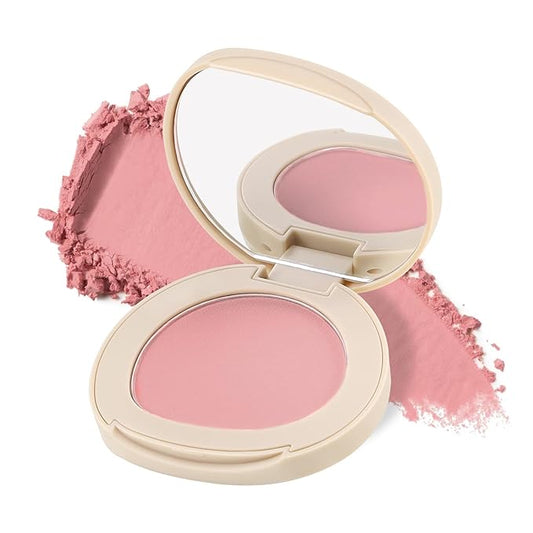 Boobeen Powder Blush Matte Single Color, Pressed Face Makeup Blusher High Pigment for Colorful, Long-wear Glow, Natural Flush Tint for Cheeks