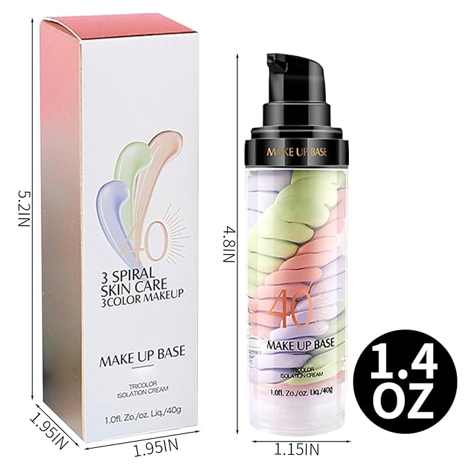 TBTFW 3 In 1 Primer for Face Before Makeup, One Step Color Corrector, Oil Control Waterproof & Sweat-Proof, Suitable for All Skin Types