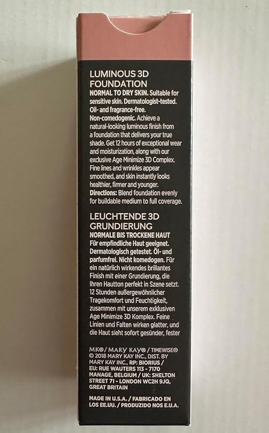 MaryKayBrand TimeWise Luminous 3D Foundation 1 Fl oz. / 30 ml - Beige W 100