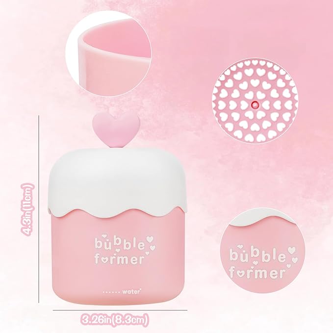 Face Cleanser Bubbler, Bubble Maker for Face Wash, Bubble Foamer Device, Gentle Deep Cleanser, Maker Face Foaming Maker for Cleaning (1, Pink)