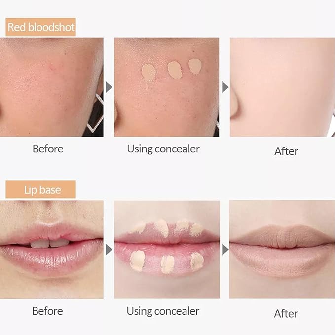 Tri-Color Concealer Make Up Foundation for Dark Skin - Full Coverage Cover Spots Acne Marks Highlight Contours - Waterproof Long Lasting Palette