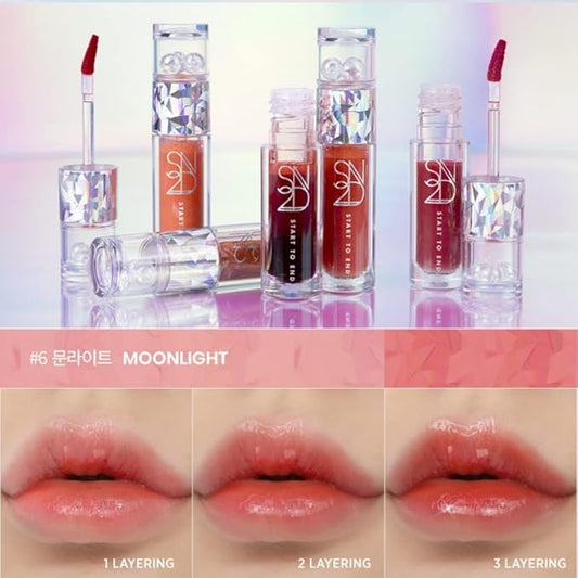Endluster Tint | Water Tint Long-Lasting Moisture Lips Stain, Vivid Color Lip Tint, High Pigment Color, Coated with Argan Oil (#6 Moonlight, 3.9g)