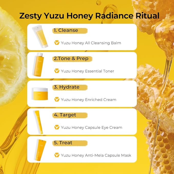 Yuzu Honey All Cleansing Balm – Korean Makeup Remover with Sunflower, Avocado & Jojoba Oils, Melts Waterproof Makeup, Vitamin E for Radiance & Moisture, Non-Greasy Finish, 1.69 fl.oz.