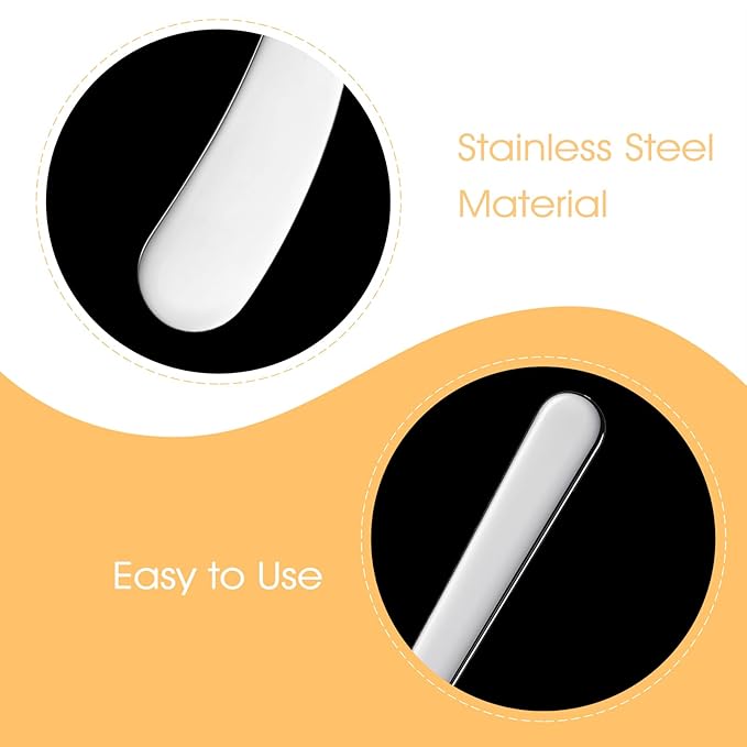 6 Pcs Mini Metal Makeup Spatula Cosmetic Skincare Applicator Facial Massage Beauty Tools Reusable Cream Spatula Beauty Accessories for Mixing Sampling Mask Eyecream Essences Lotions Moisturizers