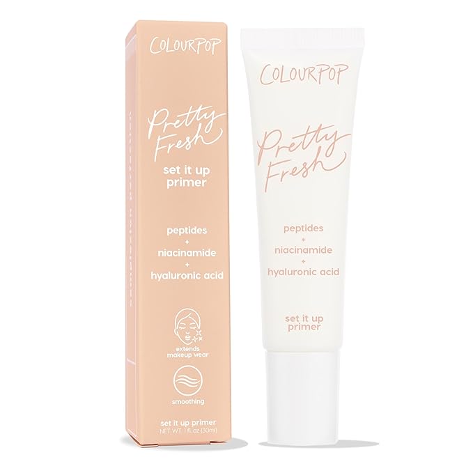ColourPop Pretty Fresh Airbrush Makeup Primer - Hydrating, Gel-Cream Face Primer & Pore Minimizer with Peptides, Niacinamide & Hyaluronic Acid - Vegan & Cruelty-Free - Set It Up (1 Fl Oz)