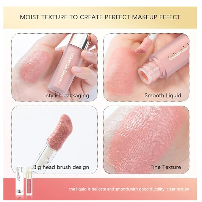 GL-Turelifes Soft Cream Blush Makeup, Liquid Blush for Cheeks, Natural-Looking Long Lasting, Smudge Proof, Velvet Mousse,Dewy Finish, Easy to Blend Blusher (#5)