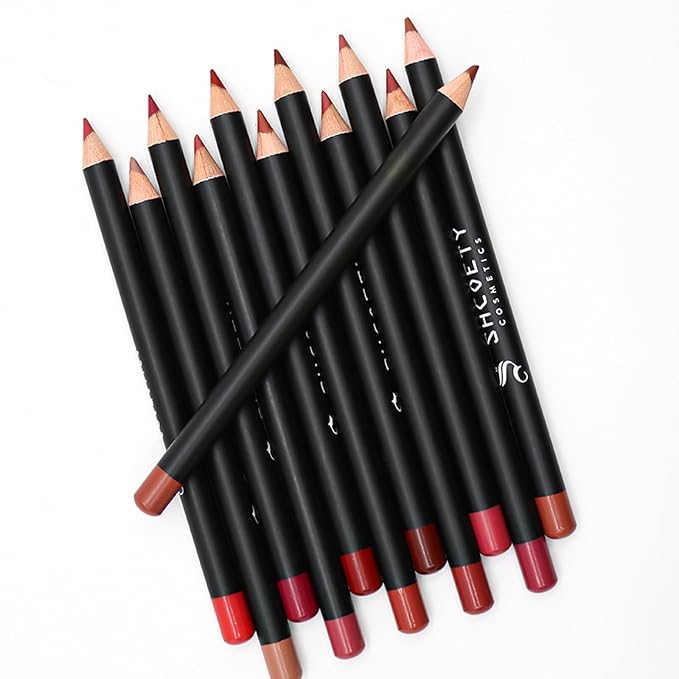 12 Colors Matte Lip Liner Set, Waterproof Long-Lasting Lip Pencils, High Pigmented Velvet Lipstick for Defining & Filling Lips, Natural Nude Shades for Eyes & Lips