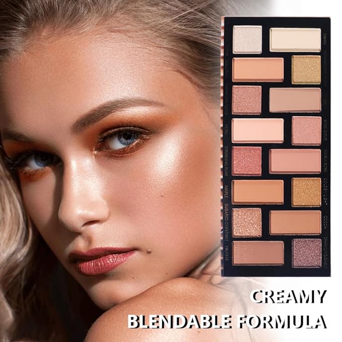 16 Colors Eyeshadow Palette,Matte&Glitter&Shimmer Eyeshadow Makeup,Naturing-Looking,High Pigment Waterproof Eye Shadow Palette Makeup, 100% Cruelty-free (07#Nude Pink)
