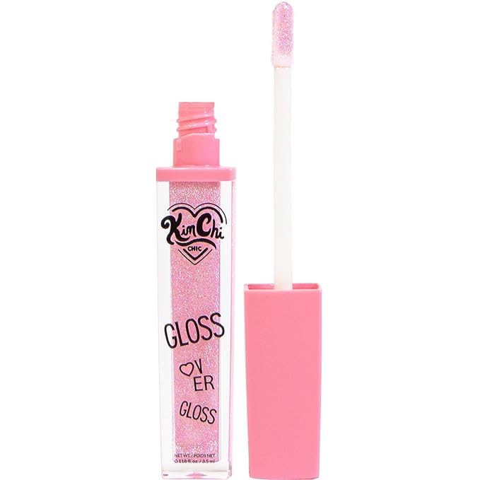 Kimchi Chic Gloss Over Gloss, Shimmery Micro-Sparkle Lip Gloss To Wear Alone Or Over Lipstick, Fragrance-Free Luscious Lip Balm, Shimmery Pink, 06 Pink Shimmer, 0.35ml