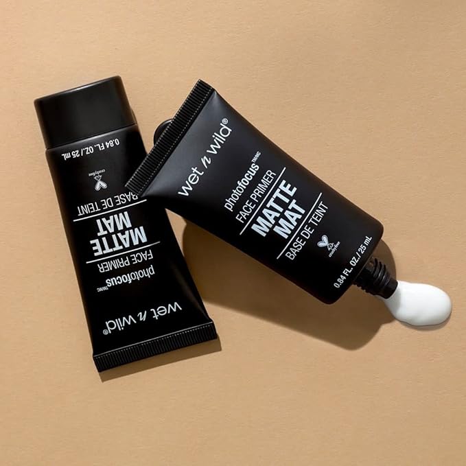 wet n wild Face Primer Photo Focus Matte Face Primer Clear, Perfect Prep & Matte Finish, Extends Makeup Wear, Weightless Hydration with Aloe Vera & Vitamin E, Cruelty-Free - Partners in Prime