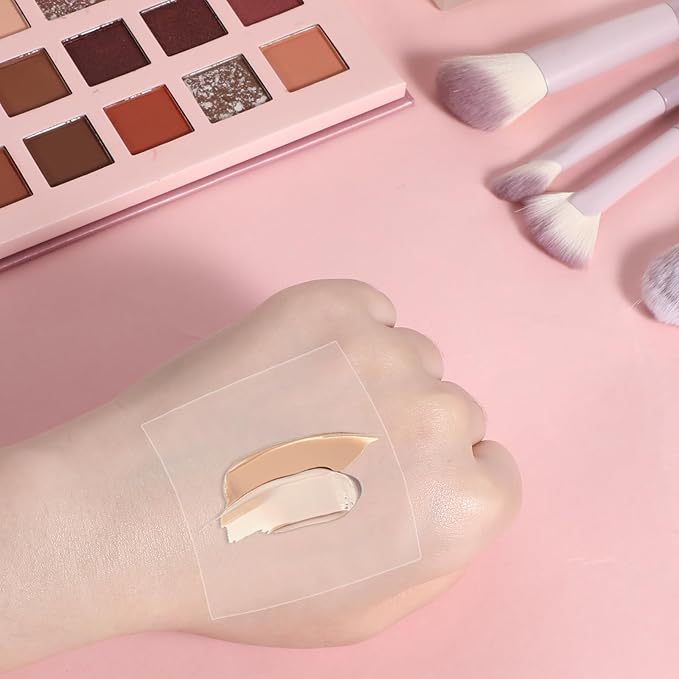 Makeup Mixing Palette, 100 PCS Single Use Makeup Hand Palette Artist Cosmetic Tray Adhesive Make Up Tape Transparent Waterproof Foundation Mixing Tray for Women and Girls Supplies