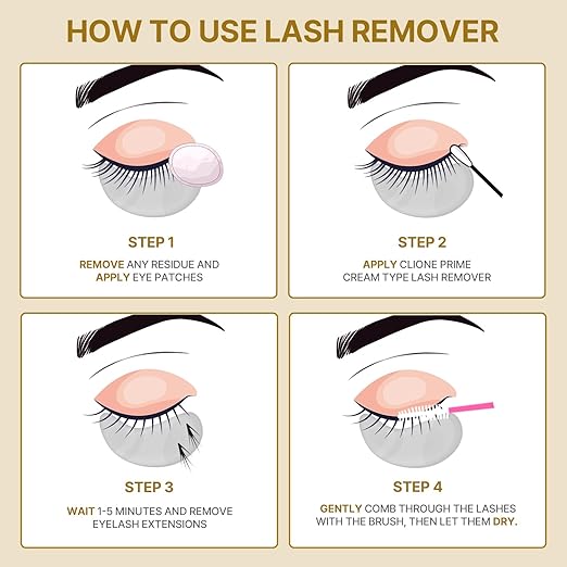 Eyelash Extension Remover Cream - 15gm, No Eyelids Burning/Irritation, Formaldehyde-Free, Unscented