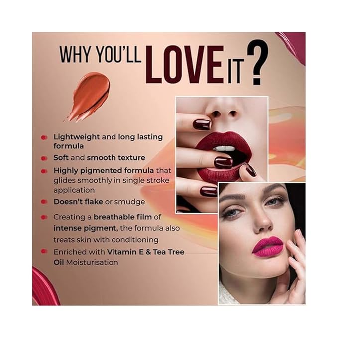 Powerkiss Vegan Matte Lipcolor - Hydrating Matte Lipstick - Talc-Free and Highly Pigmented Liquid Lipstick - 001 Show Down - 0.16 oz