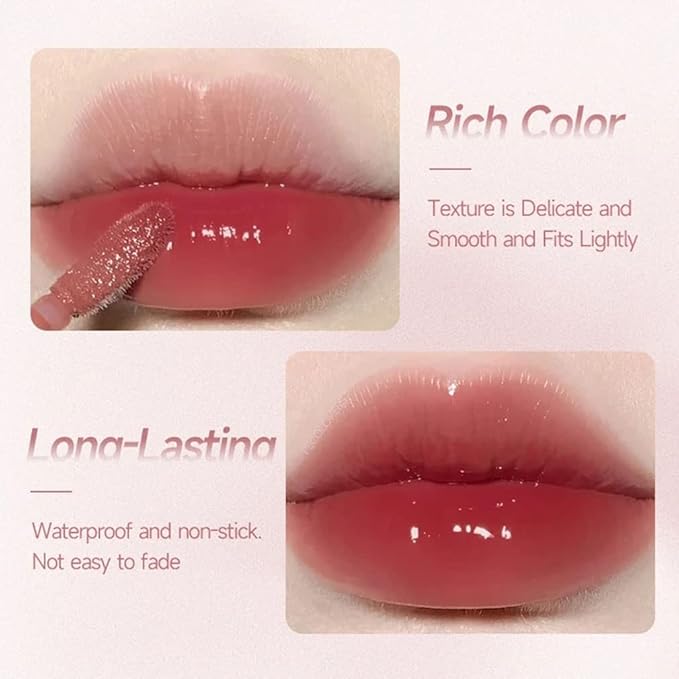 10 Color Lip Stain Set, Plumping Mini Liquid Lipstick, Korean Lip Gloss, Long Lasting, Non-Stick, Waterproof, High Pigment, Vivid Color Lip Tint Makeup