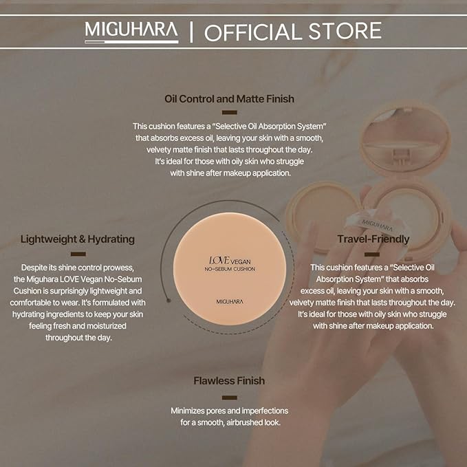 LOVE Vegan No-Sebum Cushion & A.C Sebum Out Mist Bundle