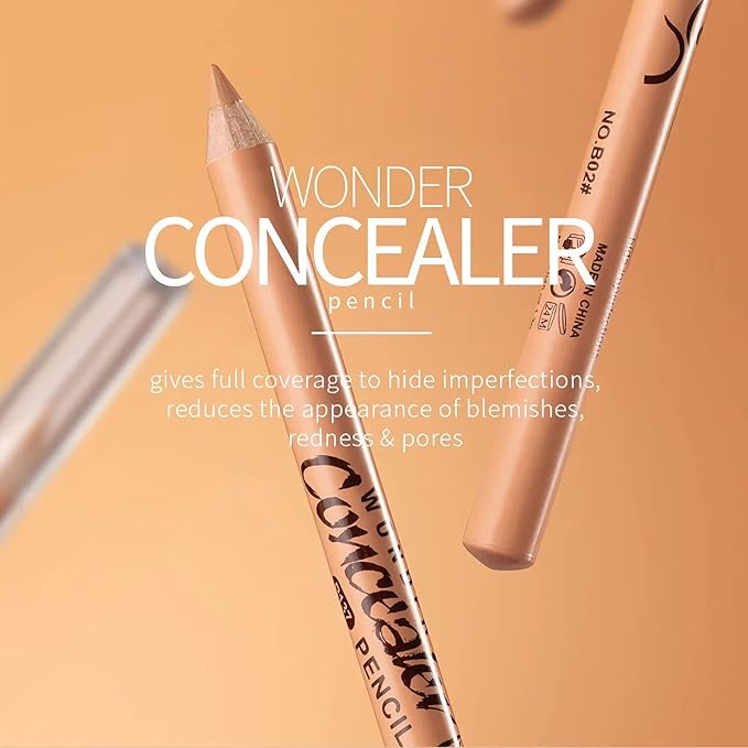 12 Pcs Wonder Concealer Pencil,3 Colors Face Concealer Pencil,Evens Out Skin Tone,Can Perfection Conceal Blemish,Dark Circle,Aging Spot,Acne,etc