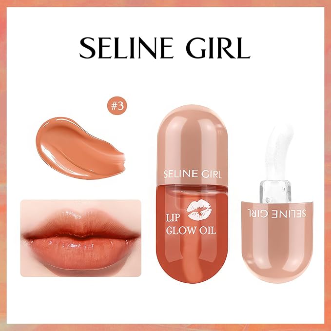 Lip Gloss, Lip Stain Makeup Smooth and Creamy Texture, Lip Tint for Women Girls, Long Lasting Lipstick, Lip Stain Makeup Moisturizing Non-Sticky #orange