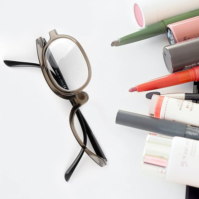 Aisi Women Magnifying Makeup Glasses Eye Make Up Spectacles Flip Down Lens Folding Cosmetic Glasses