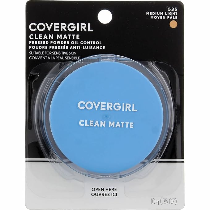 COVERGIRL Clean Matte Pressed Powder Medium Light, .35 Ounce (packaging may vary)