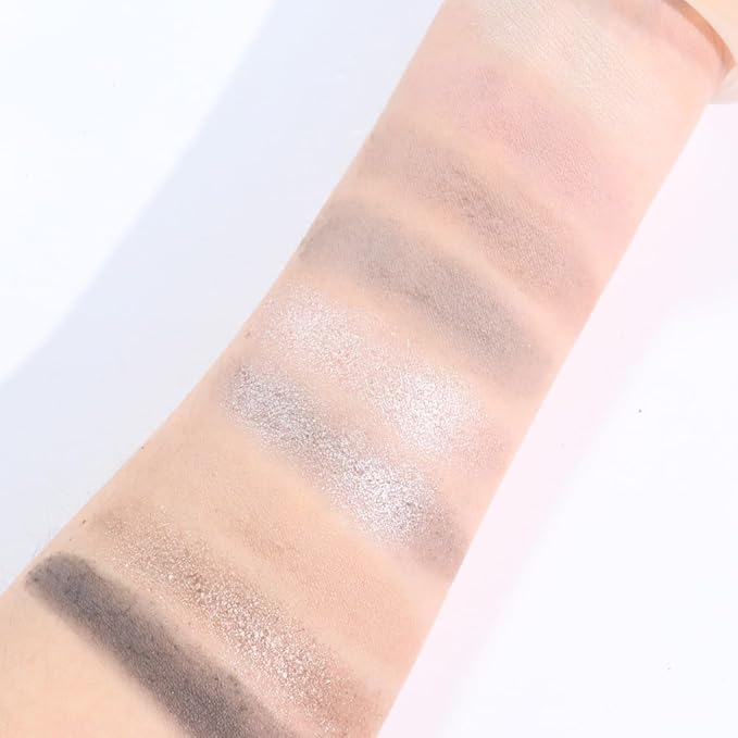 Smoky Grey & Pink Ultra-Pigmented Eyeshadow Palette - Matte & Sparkling Shimmer Fusion - 24H Crease-Resistant Wear(03#, 1 Count (Pack of 1))