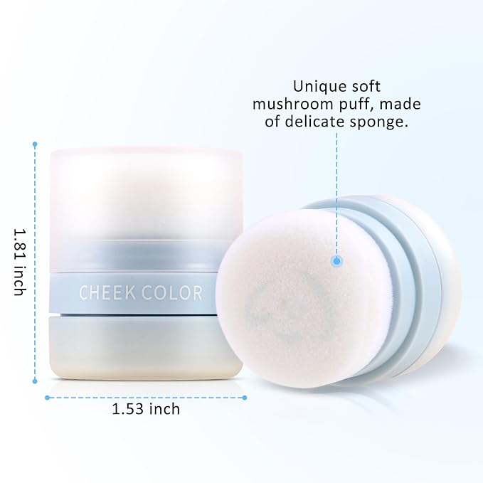 Boobeen Air Cushion Matte Blush for Cheeks, Natural Highly Pigmented Makeup Easy to Blend, Long-lasting Loose Powder Compact