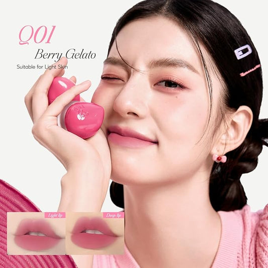 COLORKEY Bouncy Multi-Purpose Mud, Lip Tint, cheek, Moist Fit Without Stickiness, non-sticky, Creamy Soft Texture,Smudge-Proof (Q01-Berry Gelato, 4.5g)