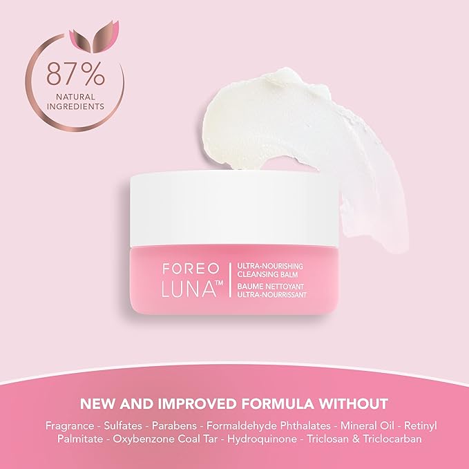FOREO LUNA Nourishing Cleansing Balm - Gentle Waterproof Makeup Remover - Waterless Oil Cleanser - Eye Makeup Remover - Vegan - Cruelty & Fragrance-Free, Eco-Friendly - 0.5 fl.oz