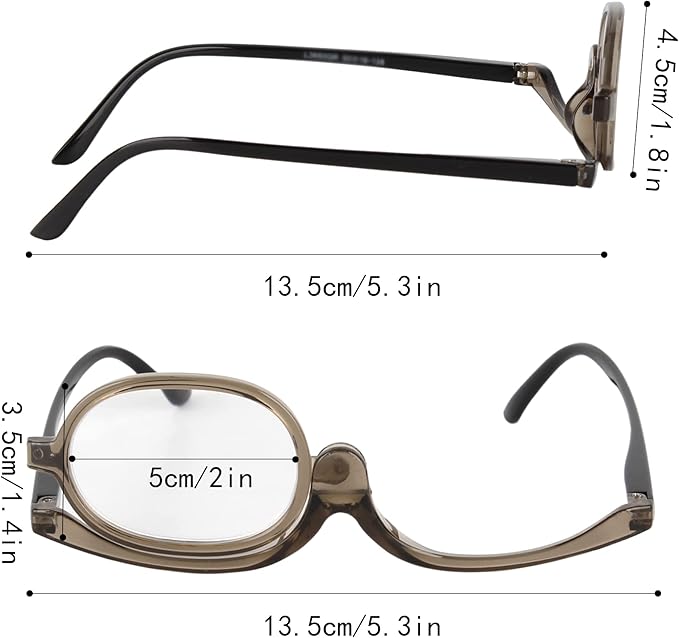 Aisi Women Magnifying Makeup Glasses Eye Make Up Spectacles Flip Down Lens Folding Cosmetic Glasses