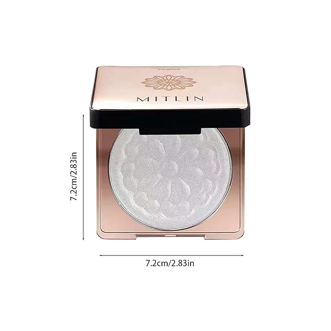 Face Highlighter Palette, High Glossy Face Illuminator Palette, Intensely Pigmented for a High Impact Dewy Finish, Pearl Shimmer Smooth Baked Powder, Lasting Sparkling Highlighter Makeup - PEARL