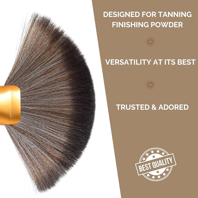 SunFX Post Spray Tanning Finishing Powder 1LB Cheeky Sunshine & Professional Salon Large Fan Brush Combo