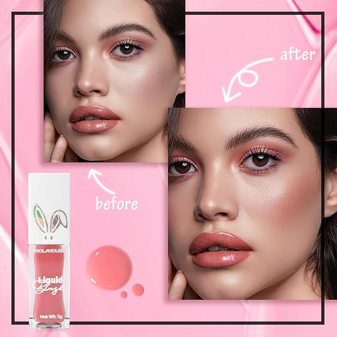 VIOLA HOUSE Liquid Blush, Long-lasting Liquid Blush, Blush Rouge Liquid Makeup, Liquid Blush Cream7g (3, 7g)