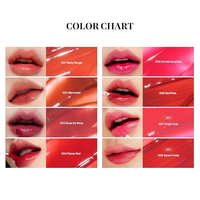 Dewy Fit Tint – 8 Colors | Non-Sticky, Buildable Shine with Vivid Color | Long-Lasting & Moisturizing for a Plump, Glossy Finish | K-Beauty Lip Color (#005 Orchid Scented, 0.1 Fl Oz)