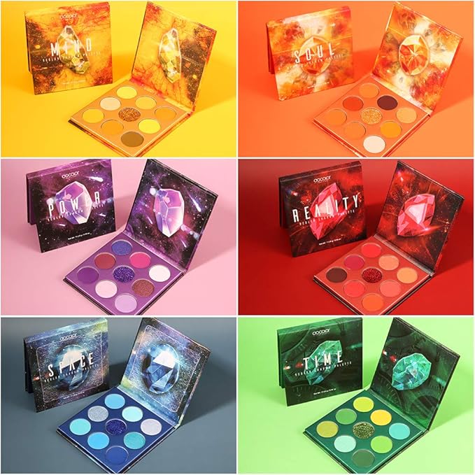 Docolor 16Pcs Colorful Eye Makeup Brushes Set + 54 Colors Gemstone Eeyshadow Palette Pigmented Matte Shimmer Metallic Blendable Soft Cream Powder Makeup Eye Shadow Palettes