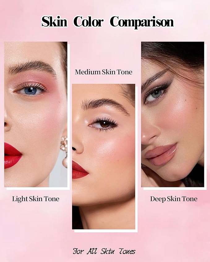 Blush and Highlighter Palette,2 in 1 Orange Blusher Pearl Shimmer Highlighter,Matte Blusher and Bronzer for Face Cheeks,Longlasting Waterproof Facial Makeup Set with Brush,Makeup Gift for Women-03