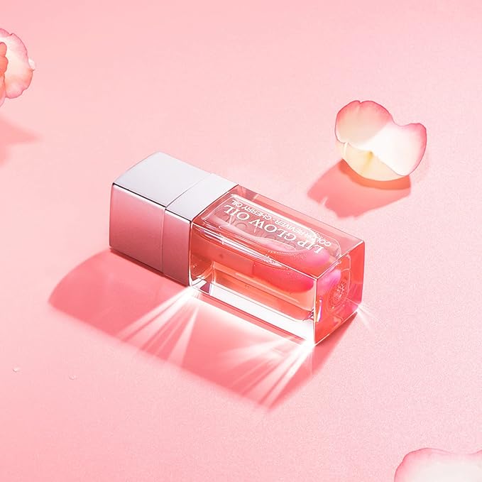 Plumping Lip Oil, Hydrating Lip Gloss Tinted Lip Balm Transparent Lip Care, Big Brush Head Glitter Shine, Long Lasting Nourishing Non-sticky Fresh Texture