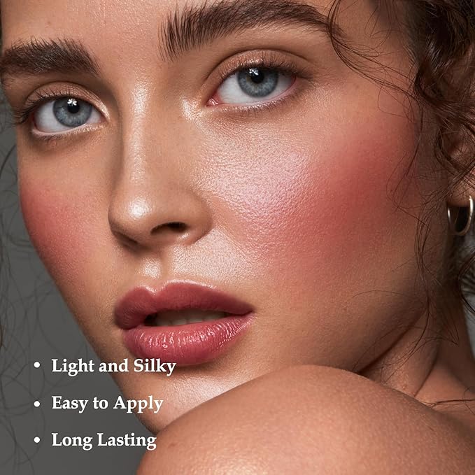 Boobeen Blush Powder Face Makeup, Highly Pigmented Single Color Face Blush for Cheeks, Shape, Contour & Highlight Face to Create a Natural Matte Finish, Blendable