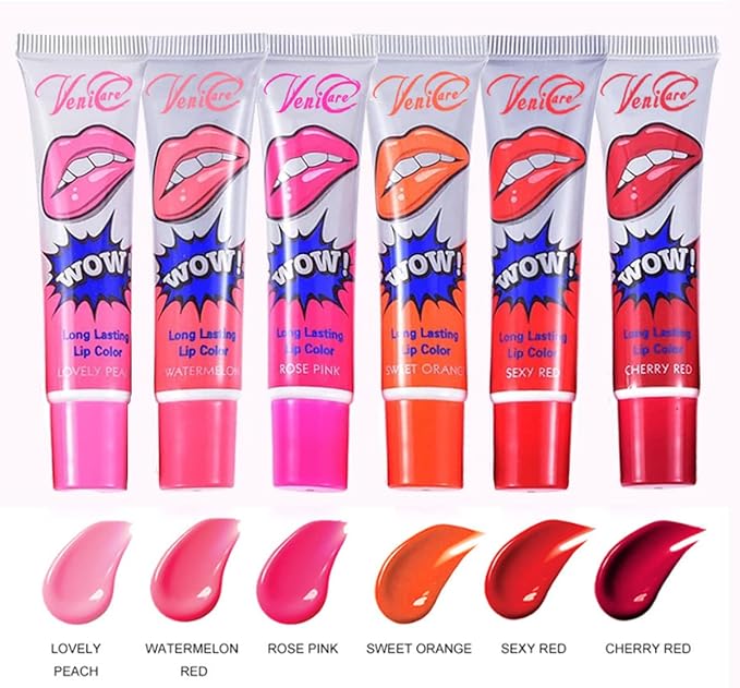 6 Colors Lip Stain Gloss Tattoo Magic Color Peel Off Mask Tint Long Lasting Waterproof Lip Gloss VeniCare