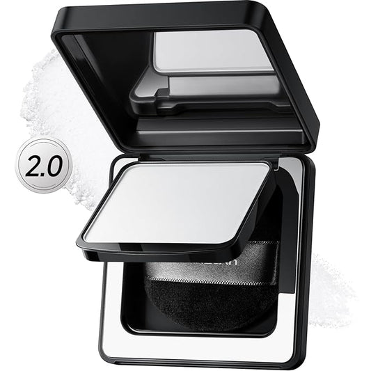 Black Magnet Soft Focus Powder, Waterproof Translucent Pressed Setting Powder, 24H Longlasting Talc-Free Face Powder, Oil Control Compact Makeup,01 Translucent For Dry&Com Skin, 0.28Oz