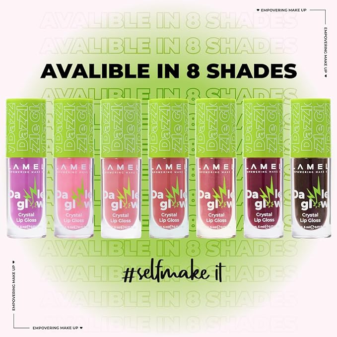 Dazzle Glow Crystal Clear Lip Gloss - Hydrating Lip Gloss - Non Sticky Lip Gloss - Colored Lip Gloss - Lip Gloss Color - Mini Lip Gloss - Moisturizing Lip Gloss - №403 Fancy