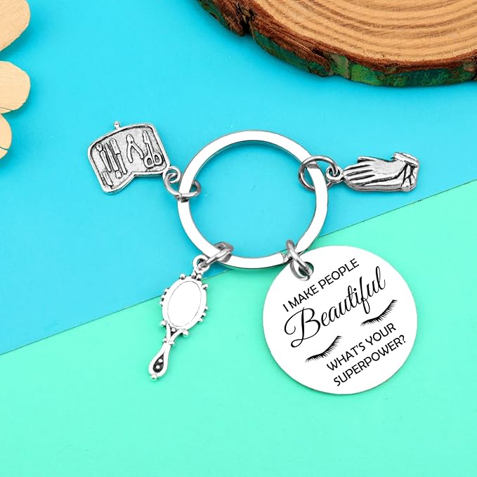 Makeup Artist Gifts for Women Men Estheticians Gift Keychain Makeup Lovers Gifts Lashes Girl Gift Eyelashes Artist Jewelry Cosmetology Gift Beautician Gift Lash Artist Graduation Gift Thank You Gifts